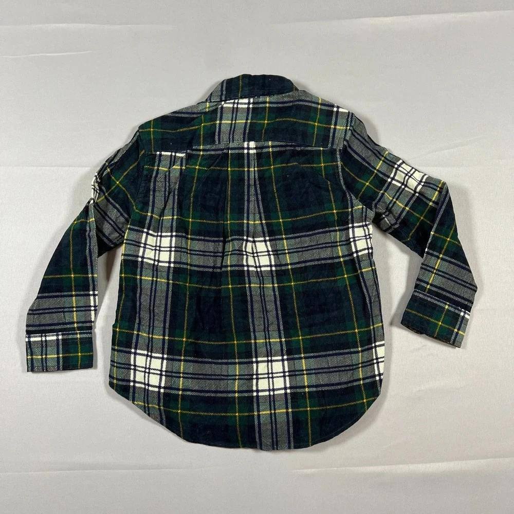 Ralph Lauren Corduroy Shirt Kids 3T Multi Plaid Cotton Long Sleeve Button Down